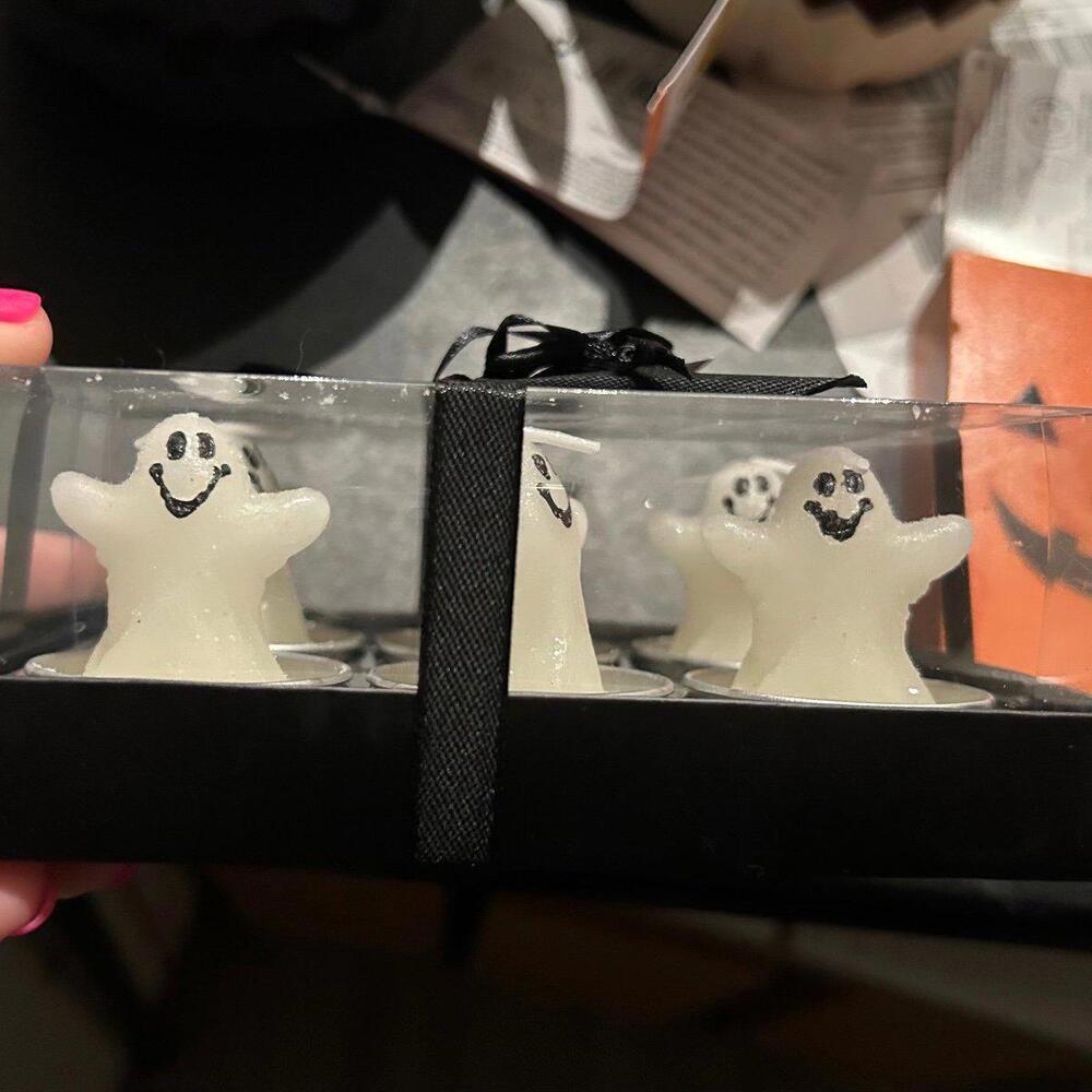 Halloween Ghost Tea Light Candles set of 6